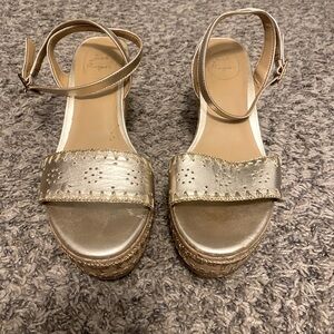 Jack Rogers Gold Lennon Wedge Sandal